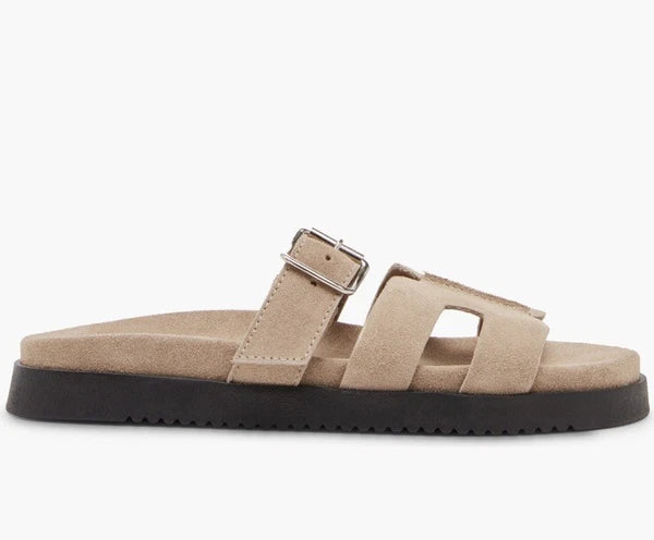 Steve Madden Mayven Suede Slide Sandals Taupe SIze 9.5