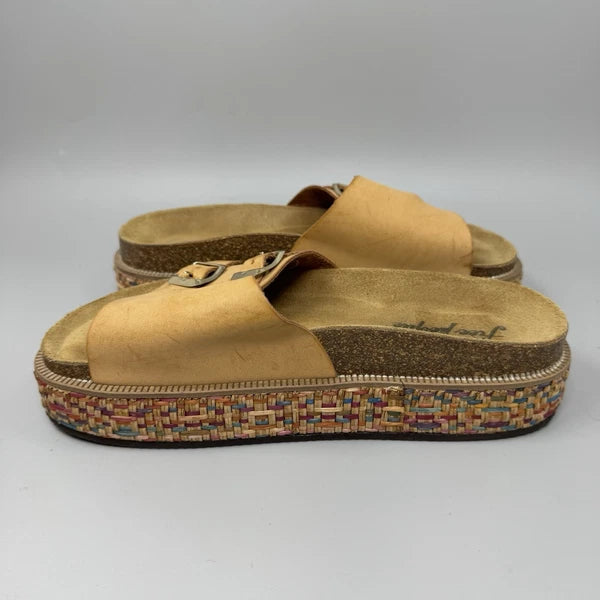 FREE PEOPLE Caravelle Cork Footbed Platform Sandal Boho Shoes Brown Size 8