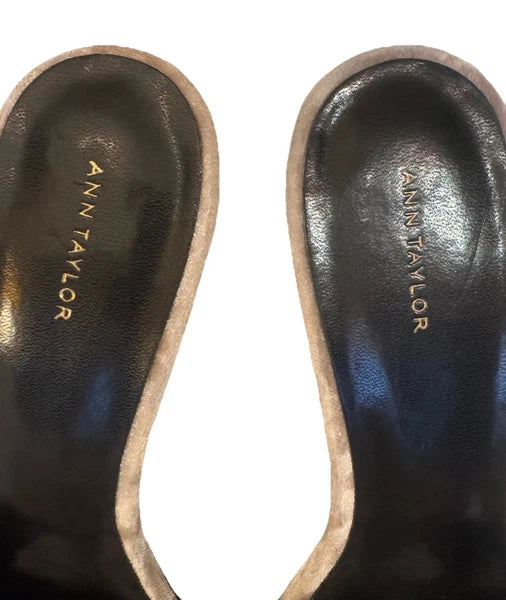 Ann Taylor Women’s Velvet Mule Sandals 3” Stilettos Bronze Size 9, Spring Sexy