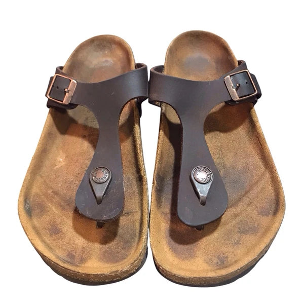 Birkenstock Gizeh Brown Slide Sandals Size EU 37 US 6 Comfort