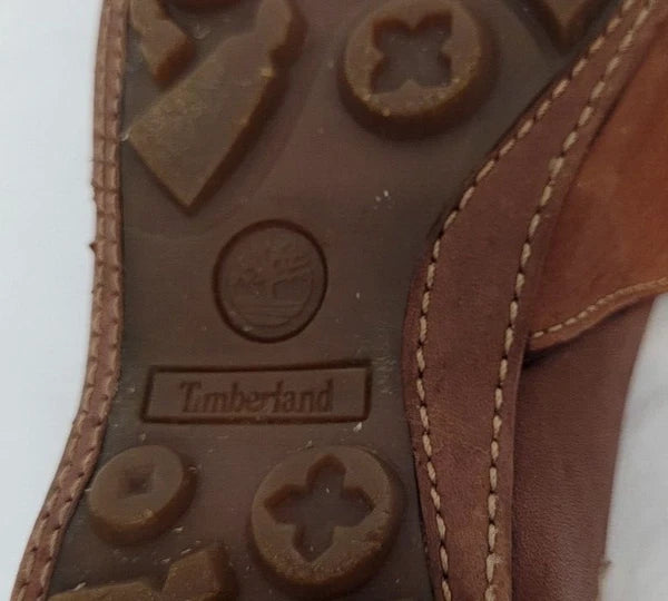 Timberland Womens Slide Sandals Brown Leather Smart Comfort System Size 10 M