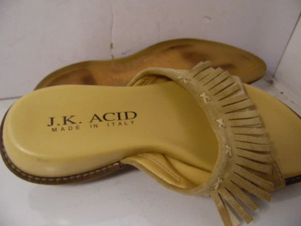 J.K. J K Acid Brown Fashion Slides Sandals Shoes size 8