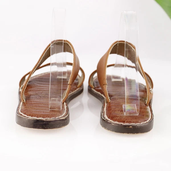 Sam Edelman Womens Gala Sandal Size 9 Cognac Tan Leather Slide Strappy Resort x