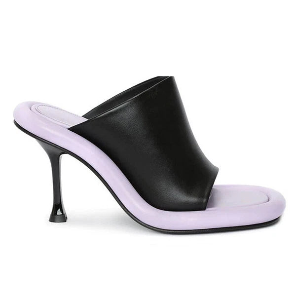 Summer Women's High Spool Heel Mules Dress Slides Slippers Party Sandals Fashion