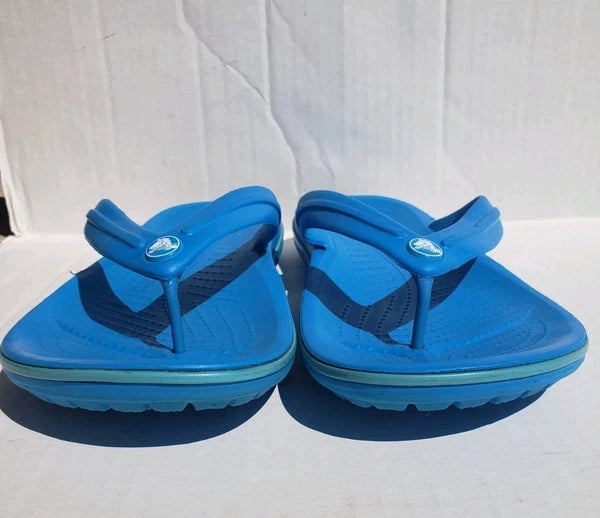 Crocs Iconic Women's Size 11 Comfort Flip Flop Style Sandal Teal Blue Thong