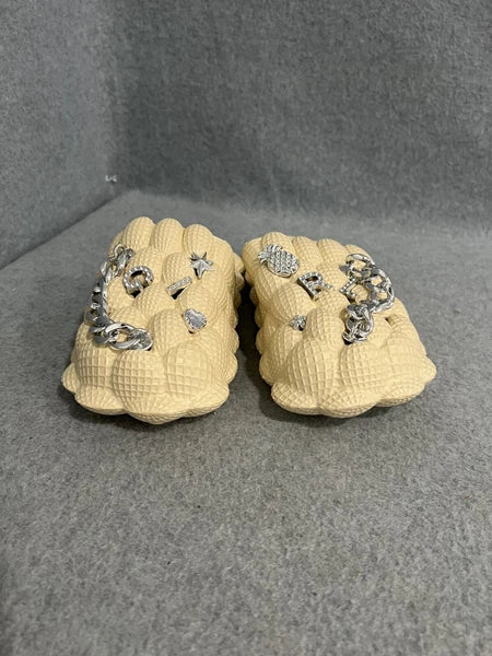 Shein Brand New Fashion Beige Slides Cloud Massage Charms Size 38/39