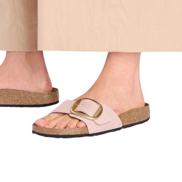 Birkenstock Madrid Big Buckle Women's Pink Leather Slide Sandals 7 Slip On