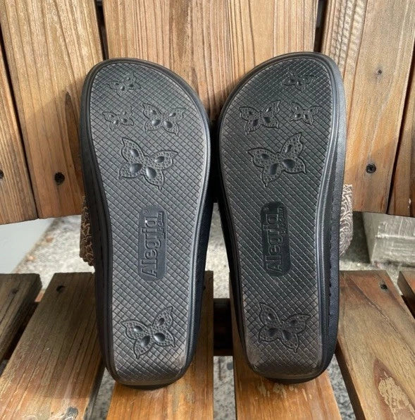 Algeria Leather Adjustable Slide Sandal Sandra Freedom Rock Comfort Brown Size 9