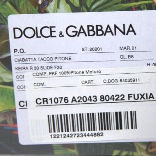 DOLCE & GABBANA Shoes Pink Python Leather Kitten Heels Slides EU37/US6.5 1200usd