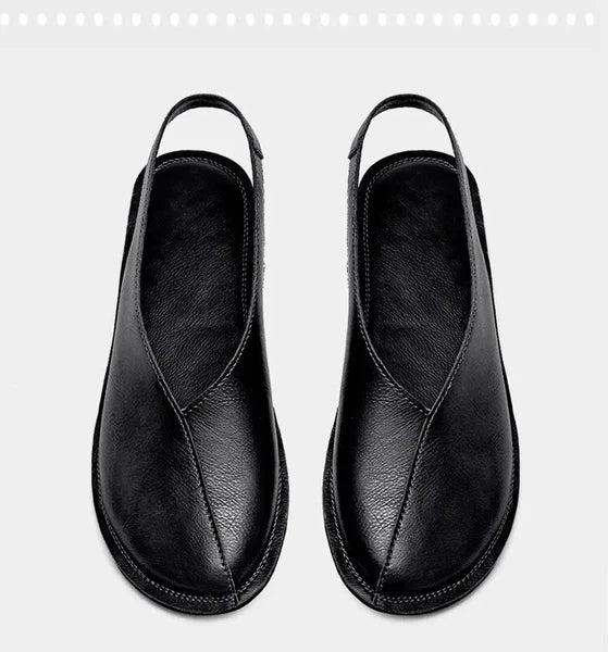 Mens Closed Toe Slingback Sandal Fashion PU Leather Formal business shoes Summer