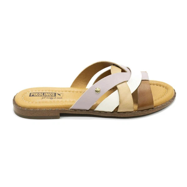 New Pikolinos Algar Leather Slide-On Strap-Design Women’s Flats