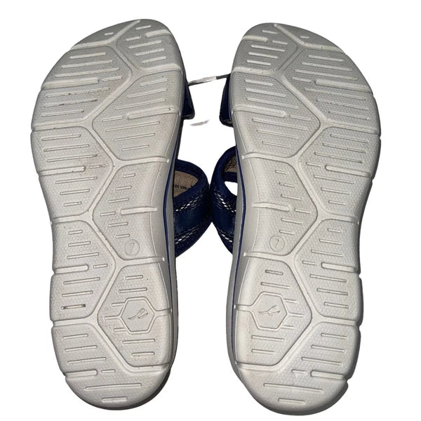 Easy Spirit Sandals Blue or  Silver Slides Cork Adjustable Lightweight Nautical