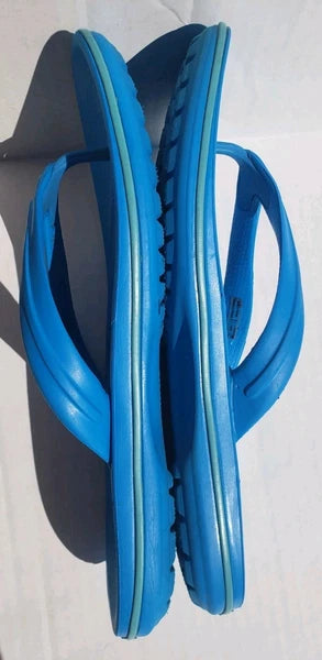 Crocs Iconic Women's Size 11 Comfort Flip Flop Style Sandal Teal Blue Thong