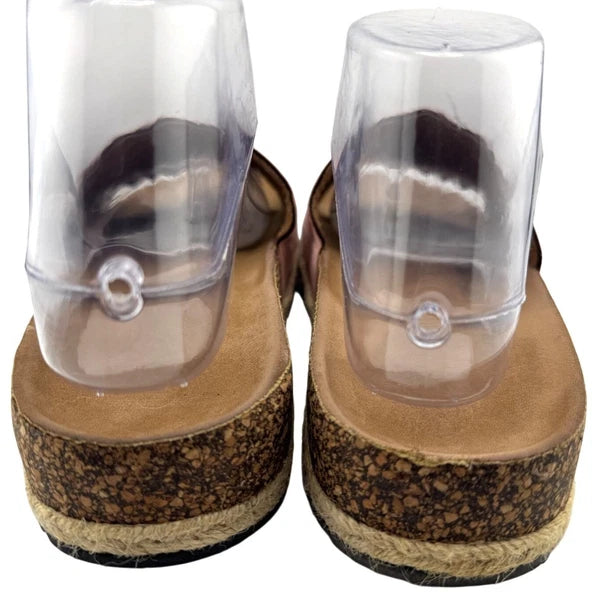 Clarkes Fiana Coast Espadrille Slide Sandals Blush Pink Womens Size 8 Chic Comfy