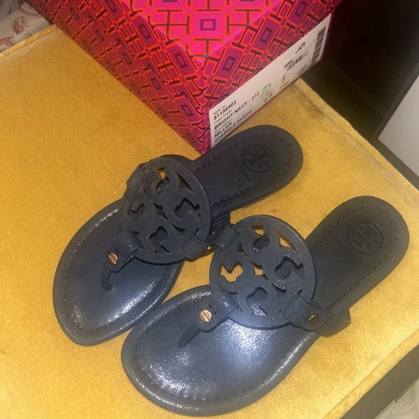 Tory Burch Navy Sparkle Miller Sandal Size 4.5-Style 51158503-NWB
