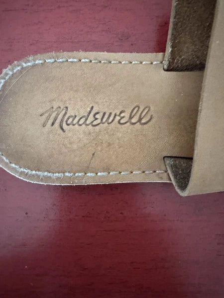 Madewell Charley Double-Strap Slide Sandals Desert Camel Brown Women's Size 8