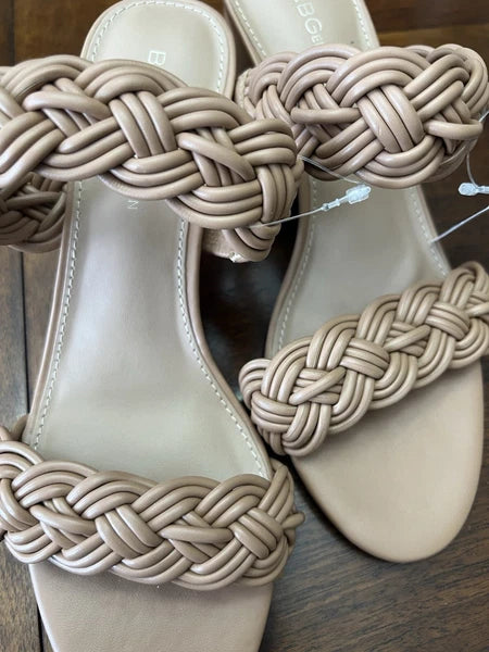 BCBGeneration Sisi Tan Braided Strap Sandals Size 7.5 NWOT
