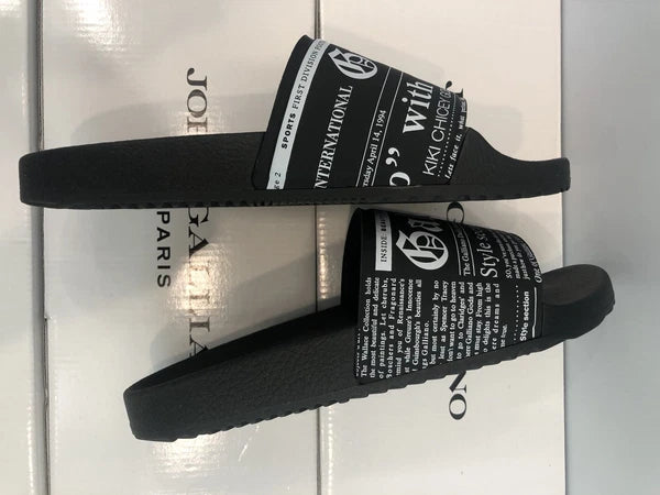 JOHN GALLIANO PARIS Newspaper Gazette Sea Sandals Beach Pool Slides EU 39 *Italy