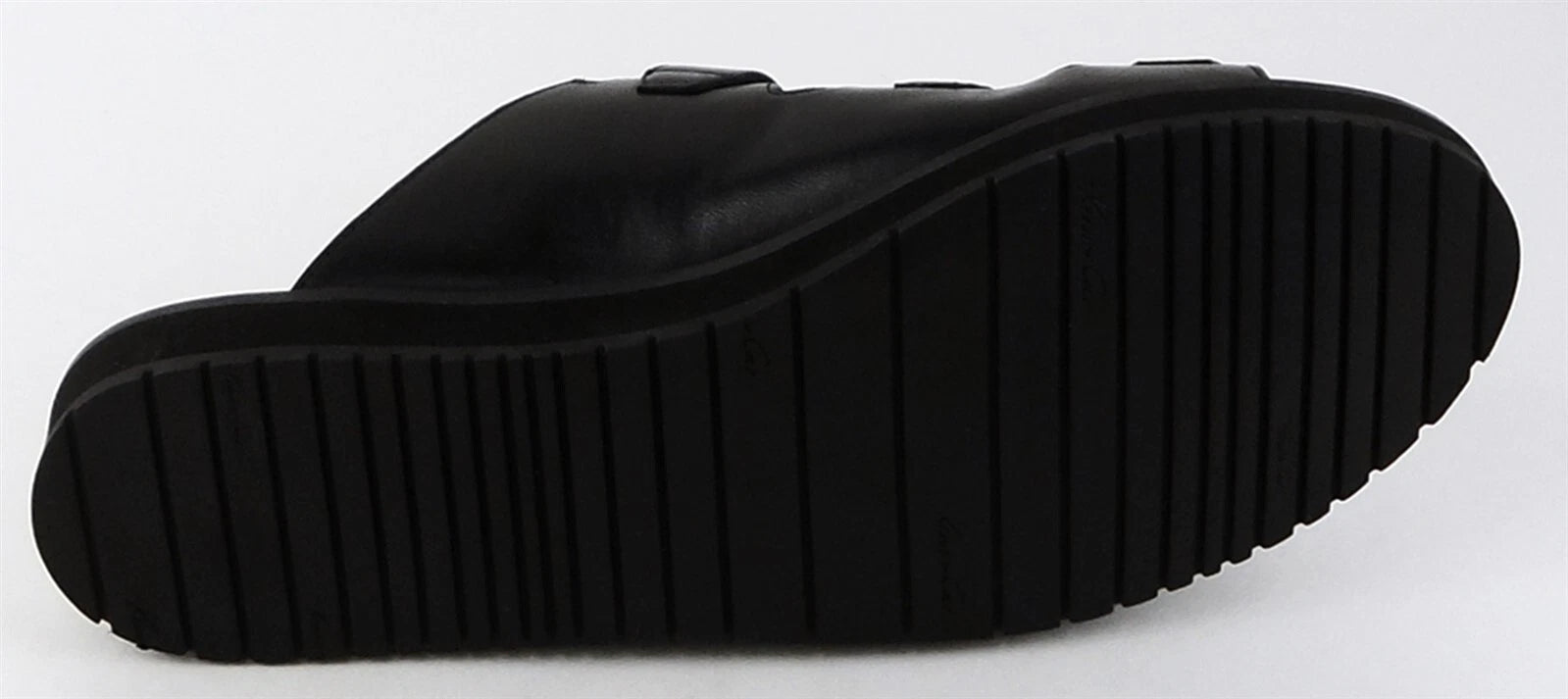 $150 KENNETH COLE HANSON Black Leather Designer Comfy Flat Sandals 9 M