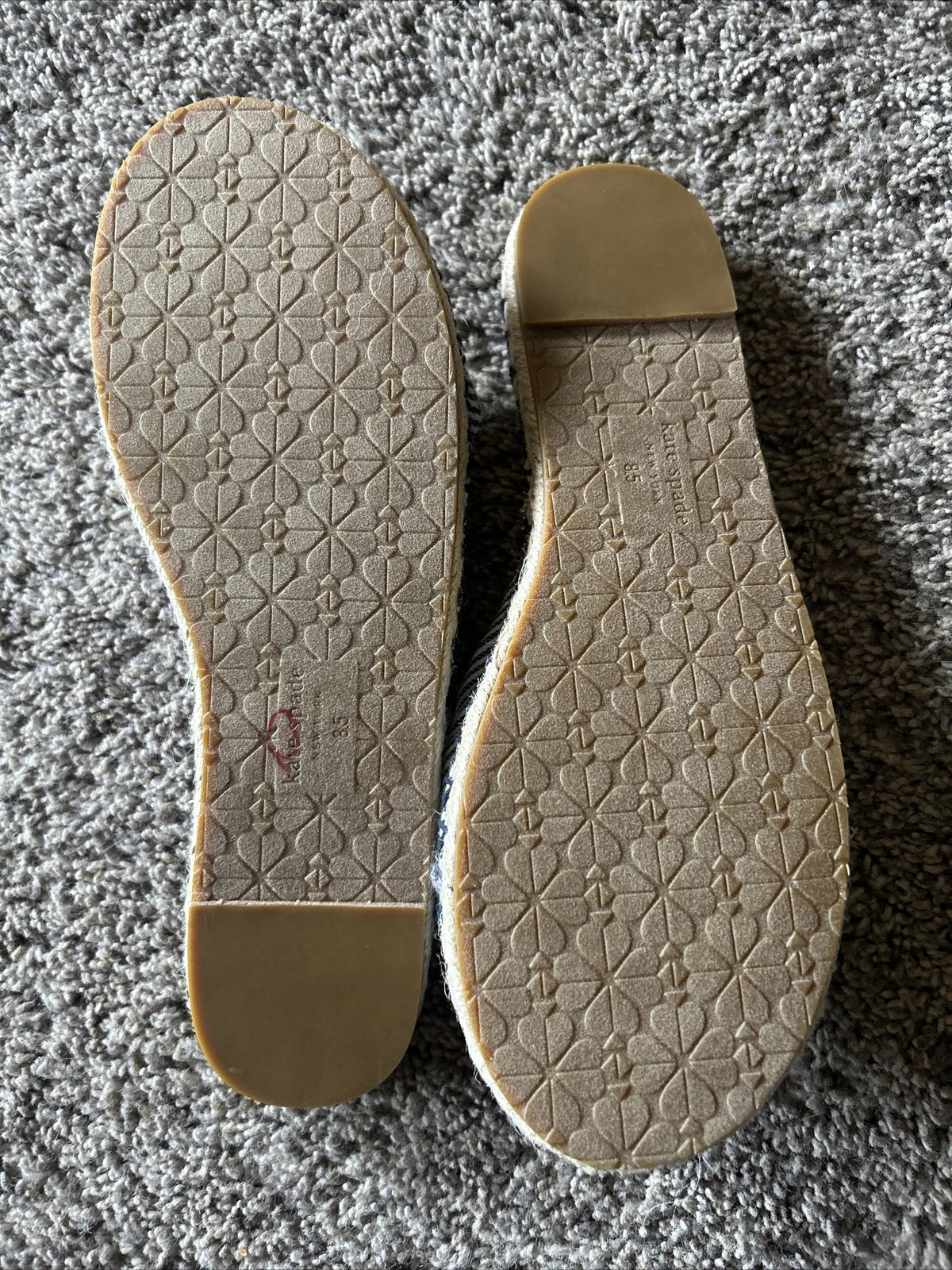 Womens Kate Spade Saltie Shore Sandal Slide Style Canvas Leather US 8.5 eu 39