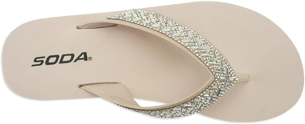 Women Flip Flop Sparkling Jewel Rhinestone Fashion Thong Sandals SODA LEROY-S