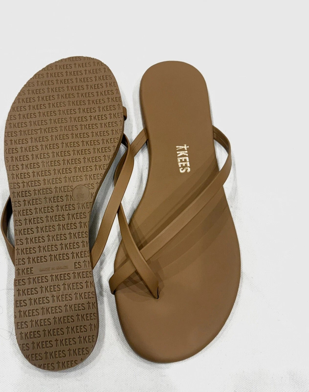 TKEES, WOMEN'S SANDAL, FLIP-FLOP, STYLE NAME RILEY, COLORE AU NATURALE, SIZE 6