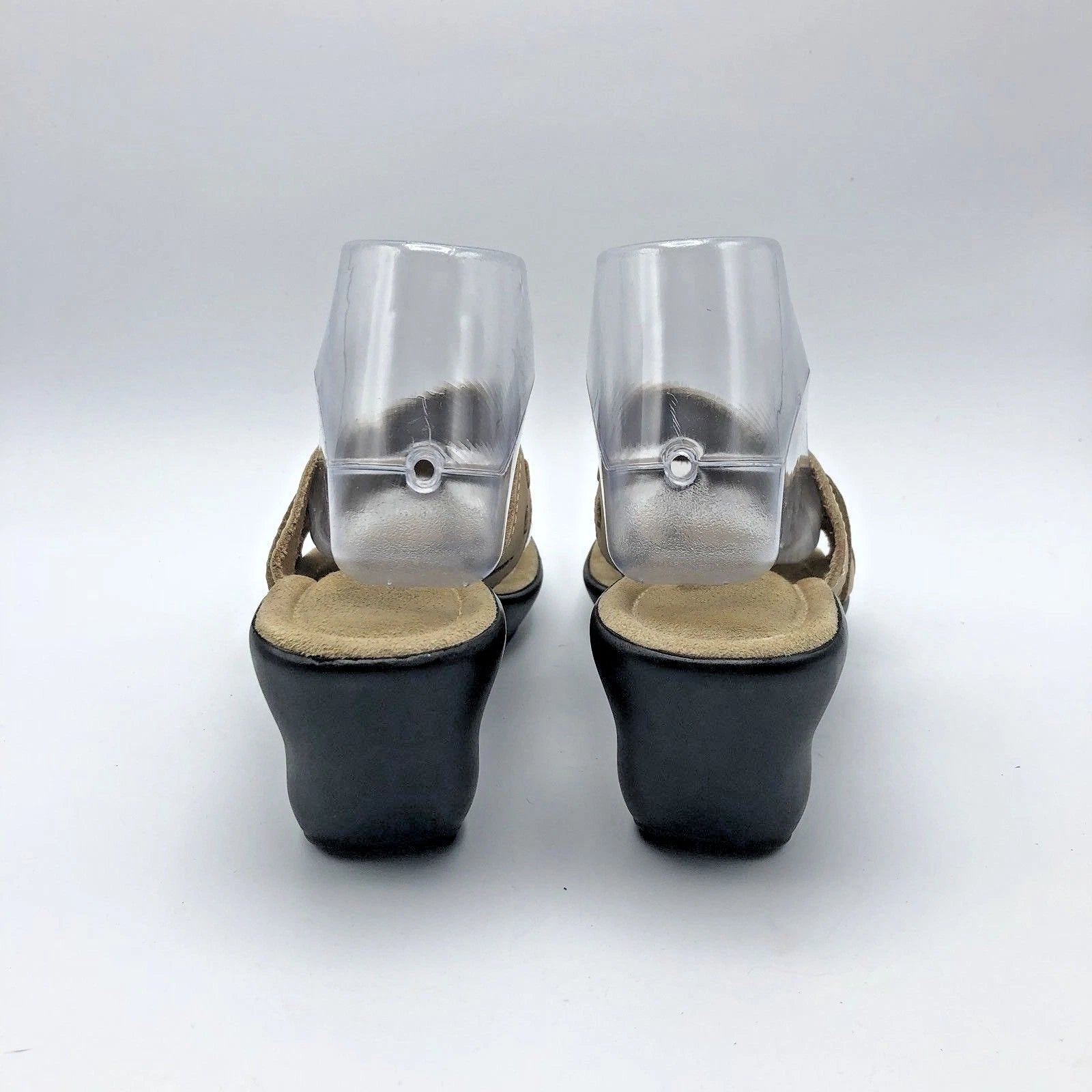 Jessica Style and Comfort Women Beige Suede Slide Sandal Shoe Size 8B Pre Owned