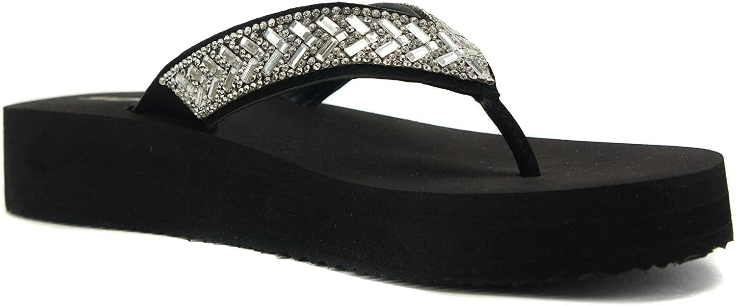 Women Flip Flop Sparkling Jewel Rhinestone Fashion Thong Sandals SODA LEROY-S