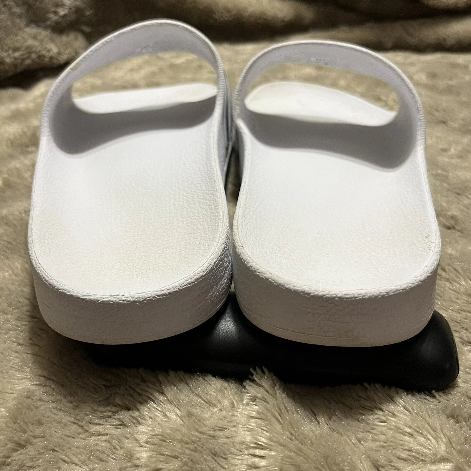 Adidas Adilette Aqua Slides Sandals White/Black Waterproof  - Womens Size 10 VGC