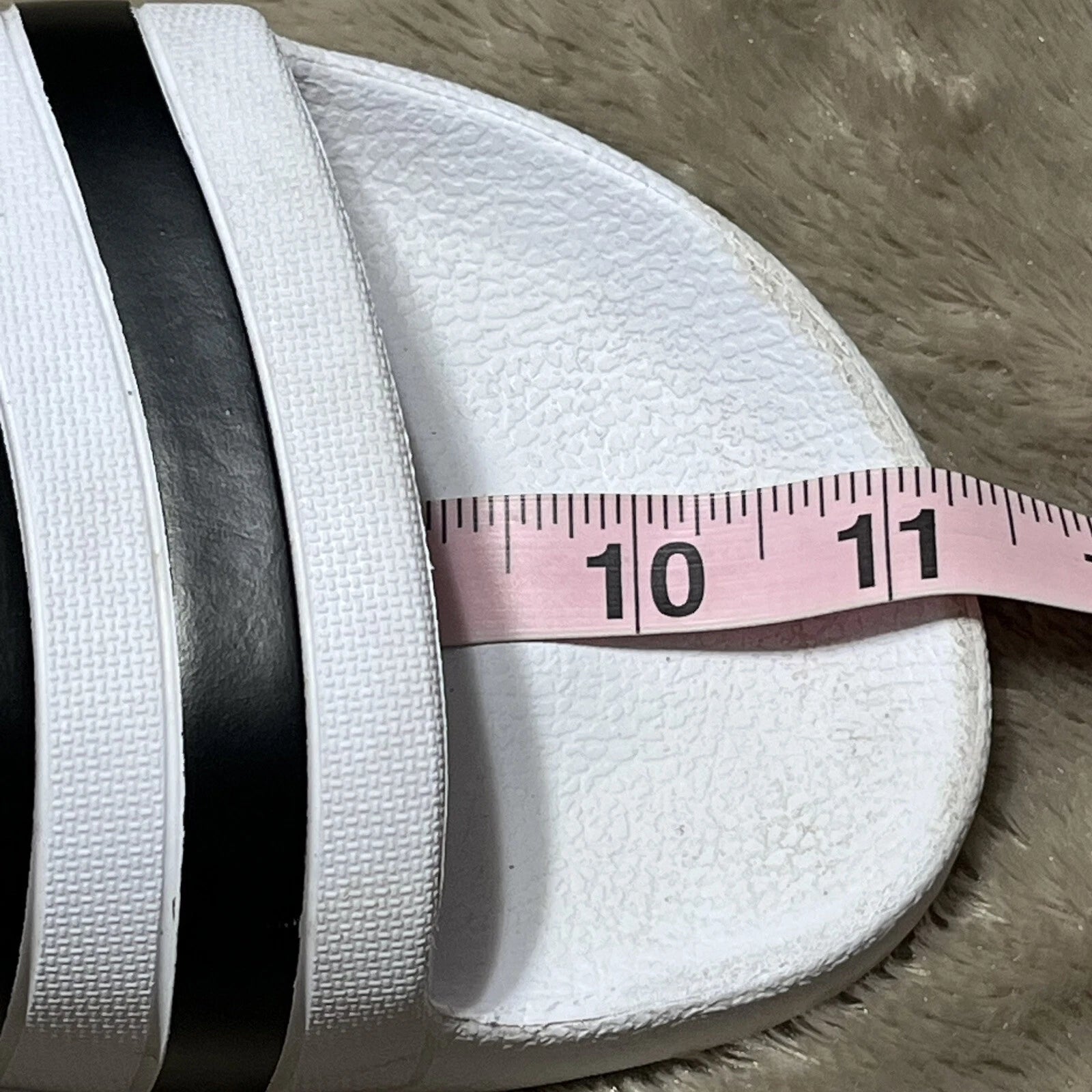 Adidas Adilette Aqua Slides Sandals White/Black Waterproof  - Womens Size 10 VGC