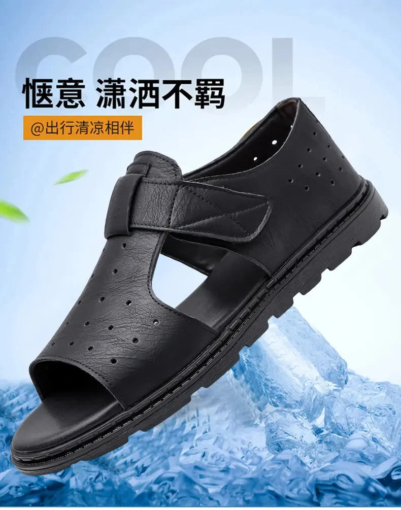 Roman Style British Open Toe Men's Sandals Fashion Hollow Out Flats Shoes Summer