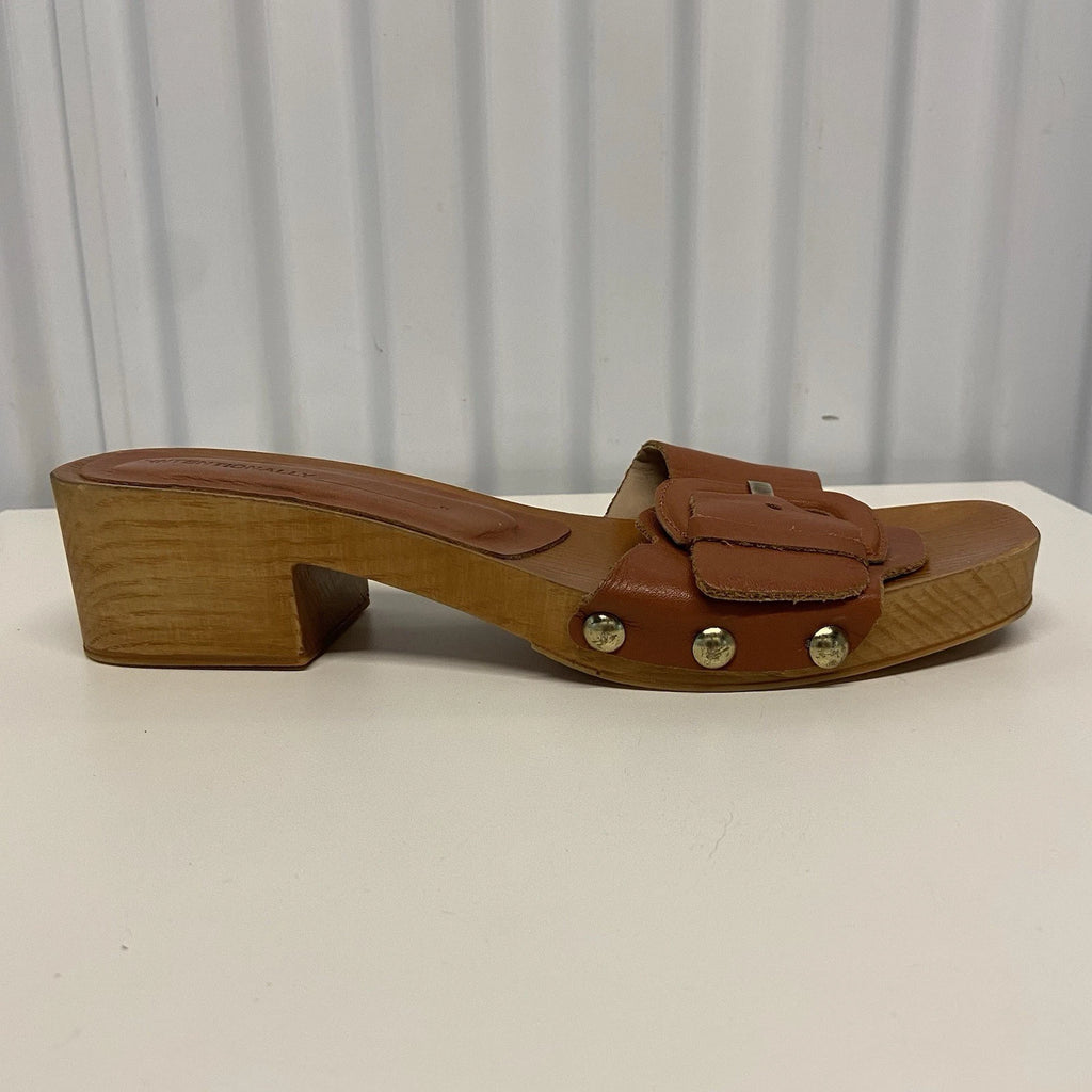 Intentionally Blank Marc Clog Canyon Wooden Heel Slip On Sandals Womens 38/8