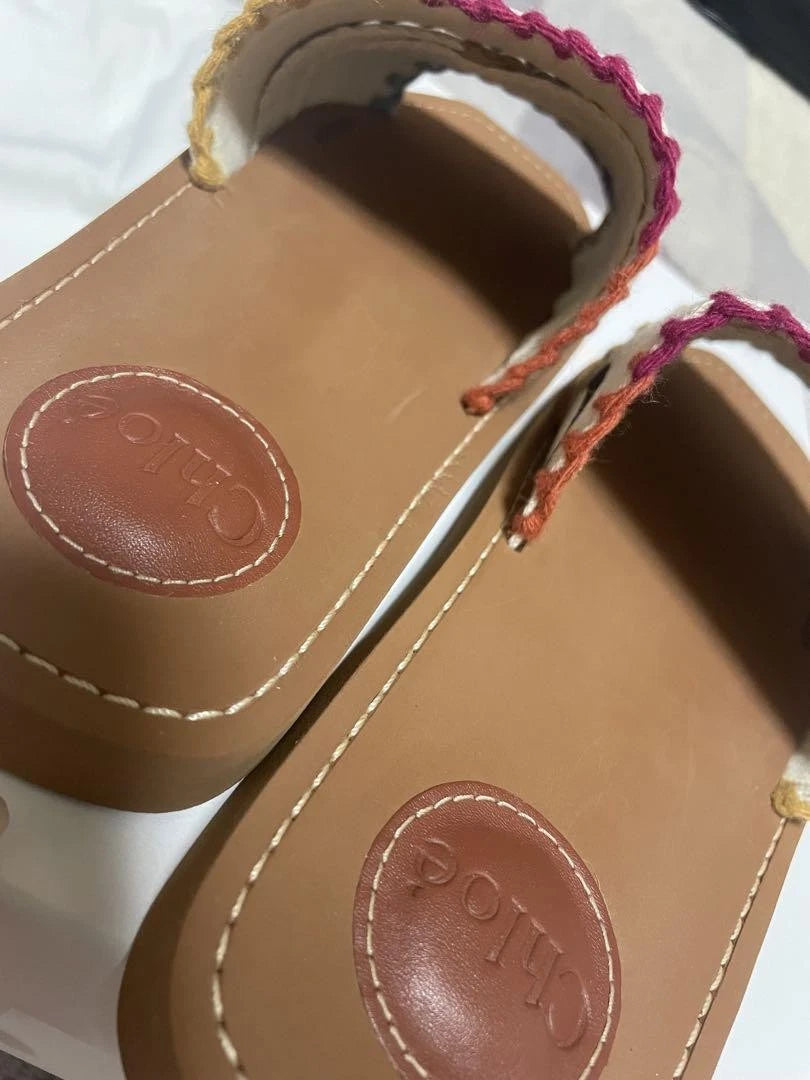Chloe Sandals Logo Sandals Chloe WOODY SLIDES fashion women beach summer cute