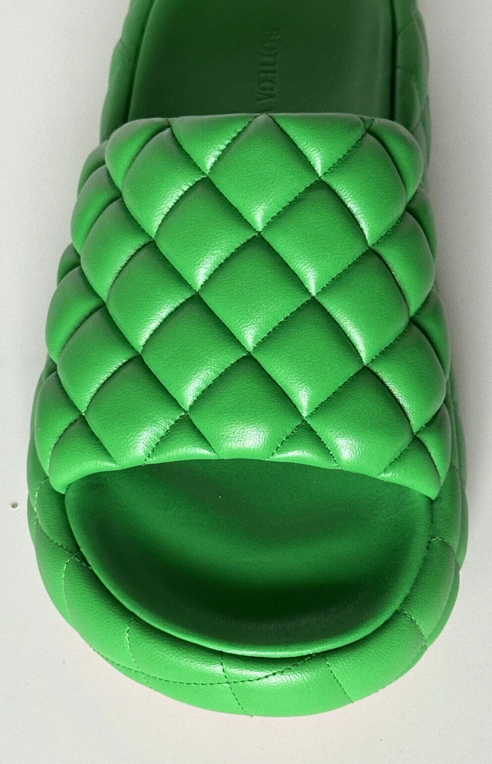NIB $1450 Bottega Veneta Green Quilted Leather Padded Sandals 10 US 708885 IT