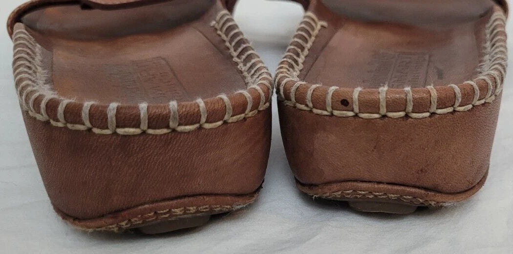 Timberland Womens Slide Sandals Brown Leather Smart Comfort System Size 10 M