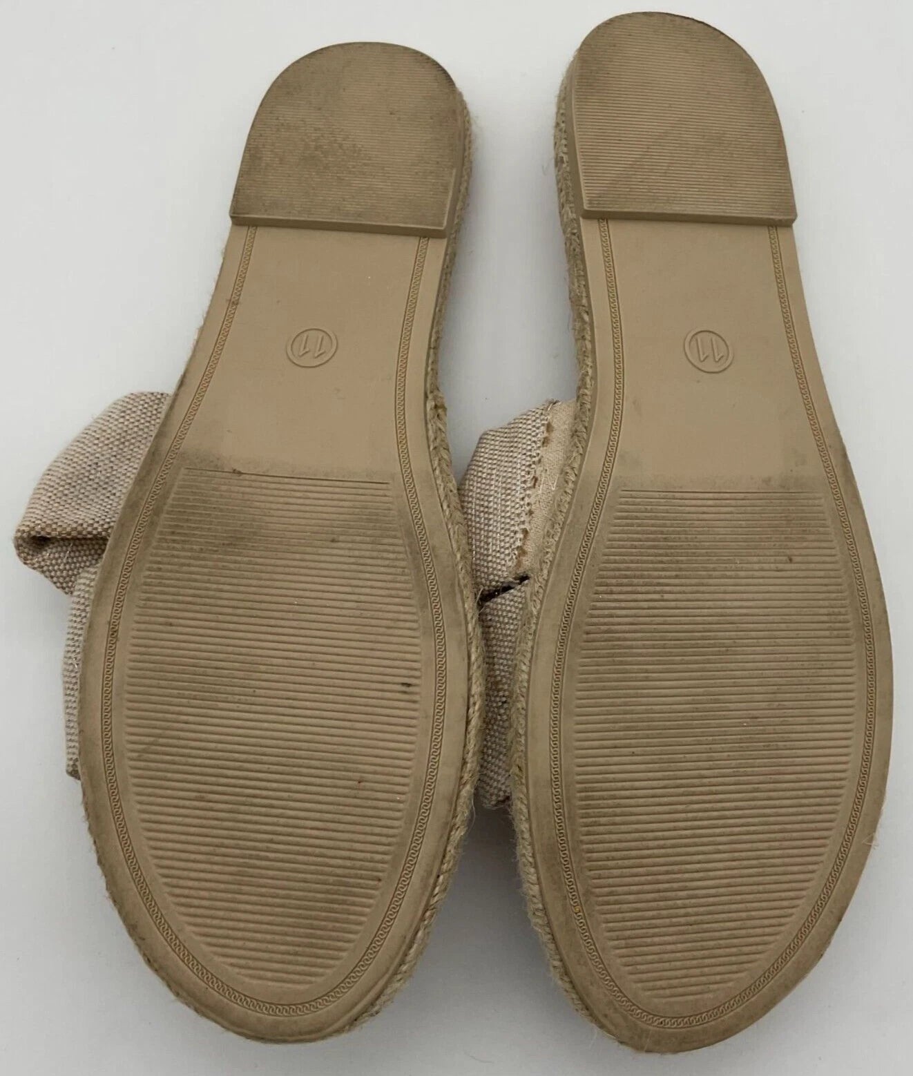 A.New.Day Miriam Double Knotted Natural Hemp-Style Espadrille Slide Sz 11