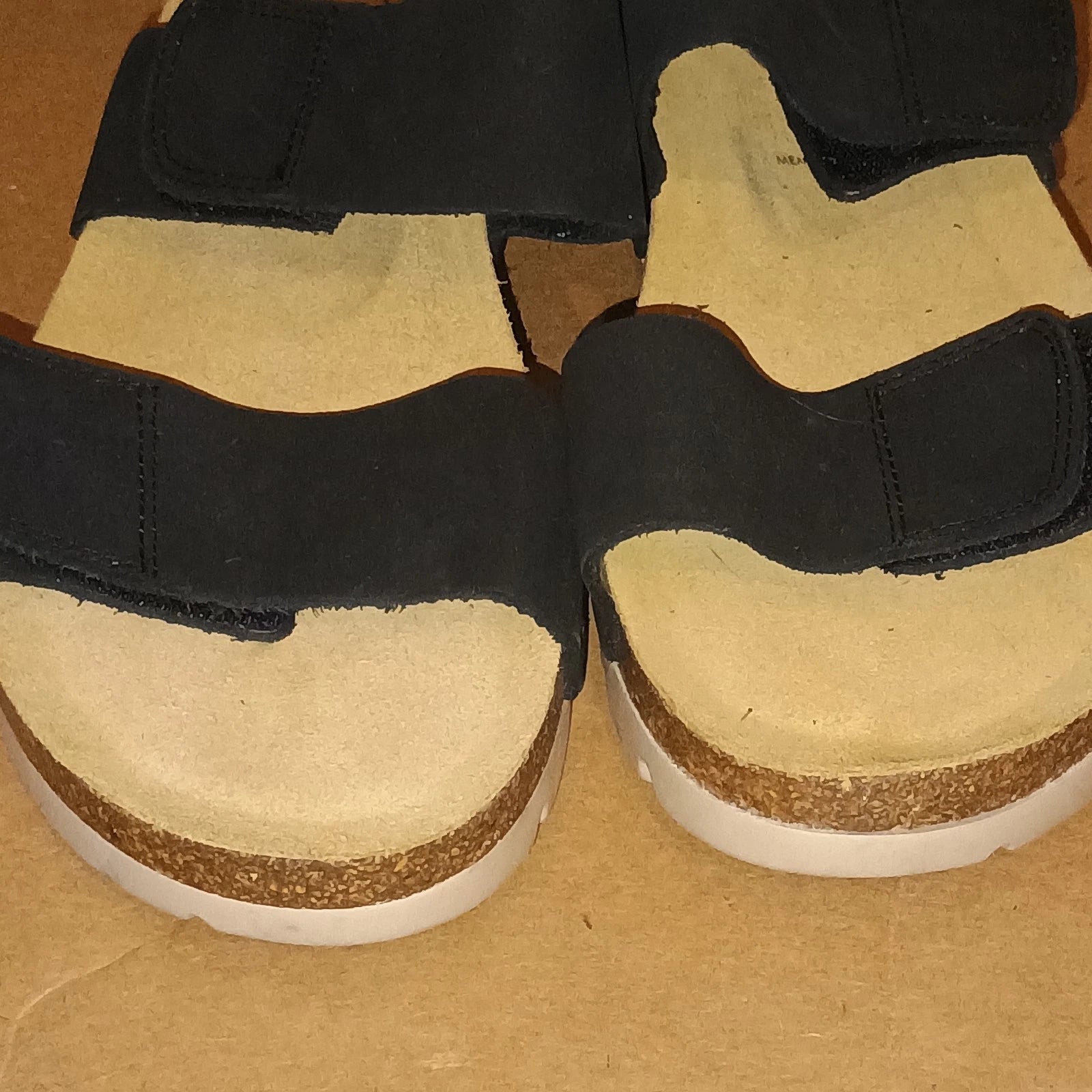 Plakton Women’s Sandals Size 11 Black Cork Footbed Adjustable Memory Cushion