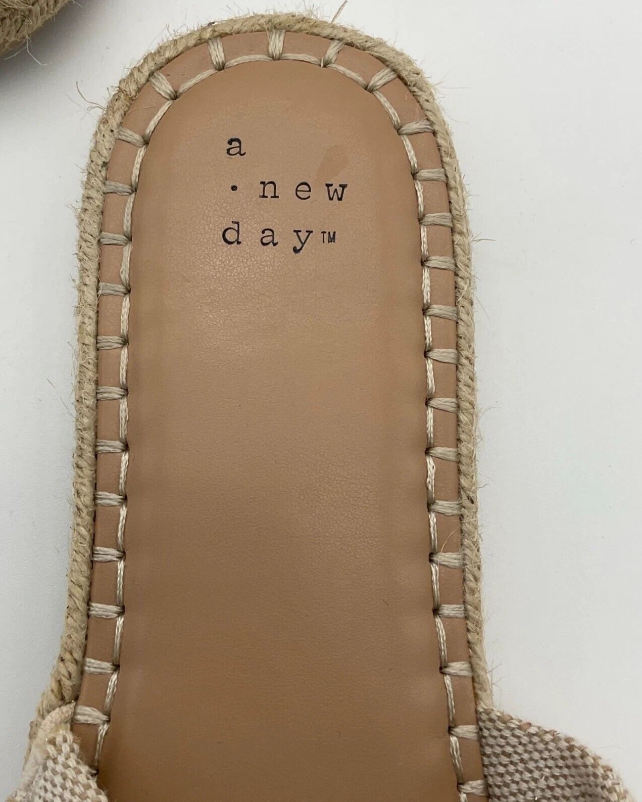 A.New.Day Miriam Double Knotted Natural Hemp-Style Espadrille Slide Sz 11