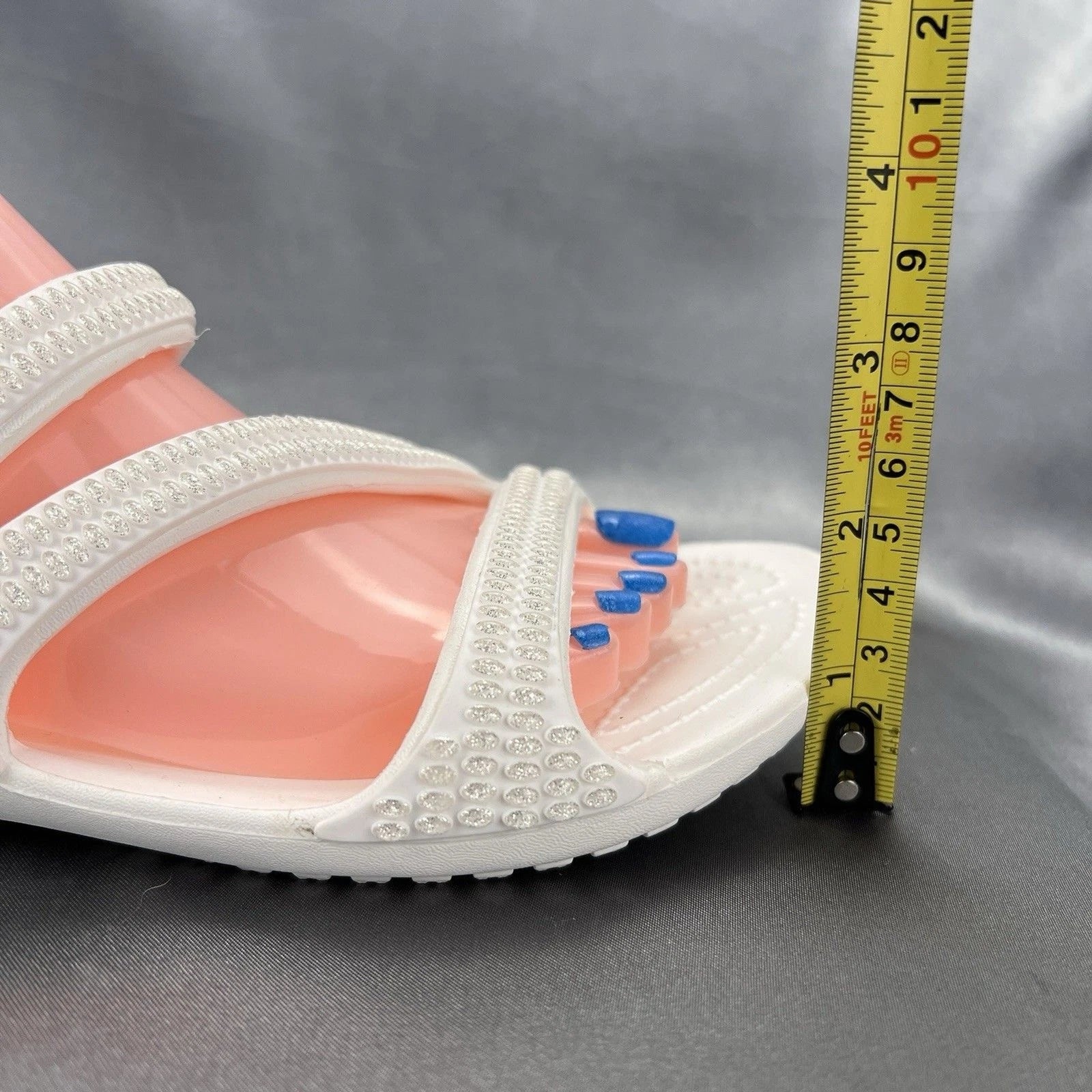 Crocs Kadee II Strappy Sandals Women's 7 White Jewels Summer Slides 211350-100