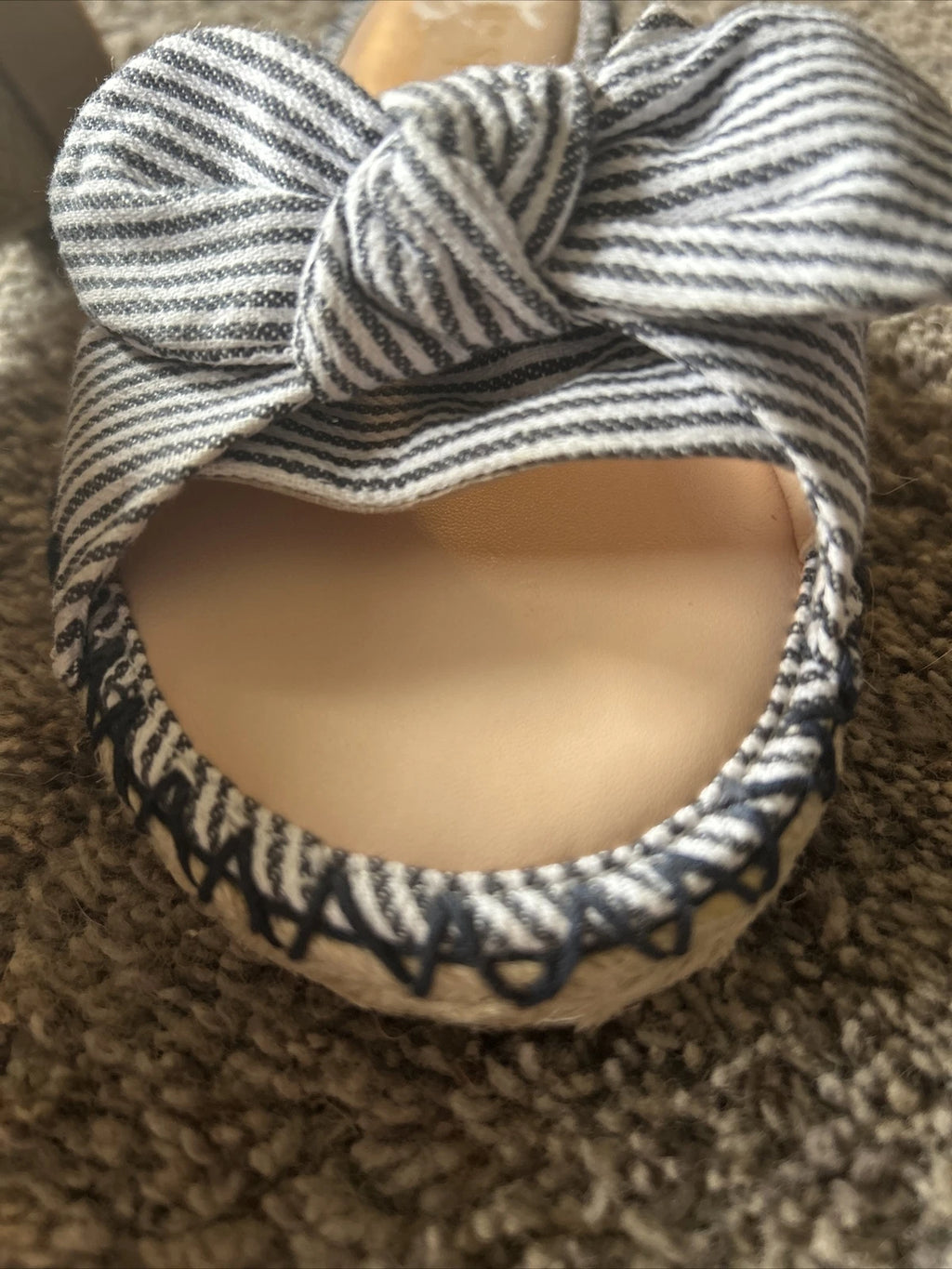 Womens Kate Spade Saltie Shore Sandal Slide Style Canvas Leather US 8.5 eu 39