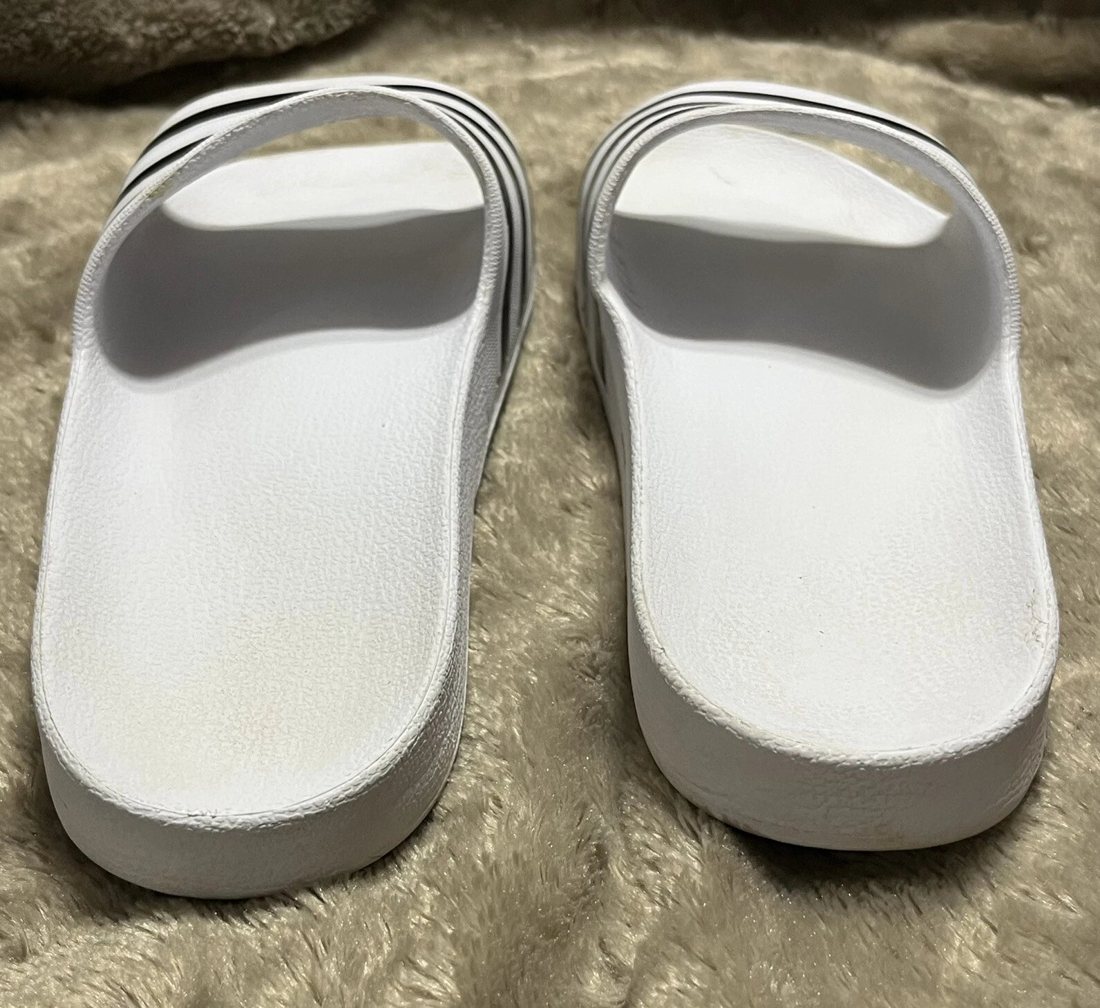 Adidas Adilette Aqua Slides Sandals White/Black Waterproof  - Womens Size 10 VGC