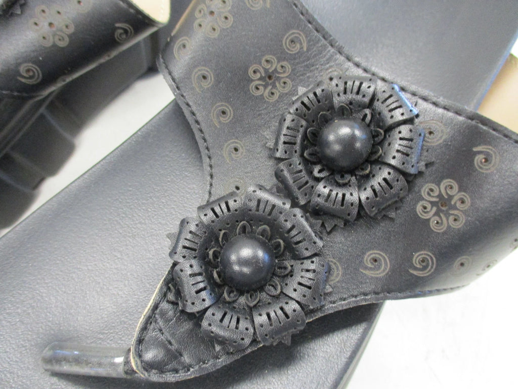 FASHION WOMENS PLATFORM FLIP FLOP SANDALS SIZE 8 BLACK LPN-PM-BJ0382763