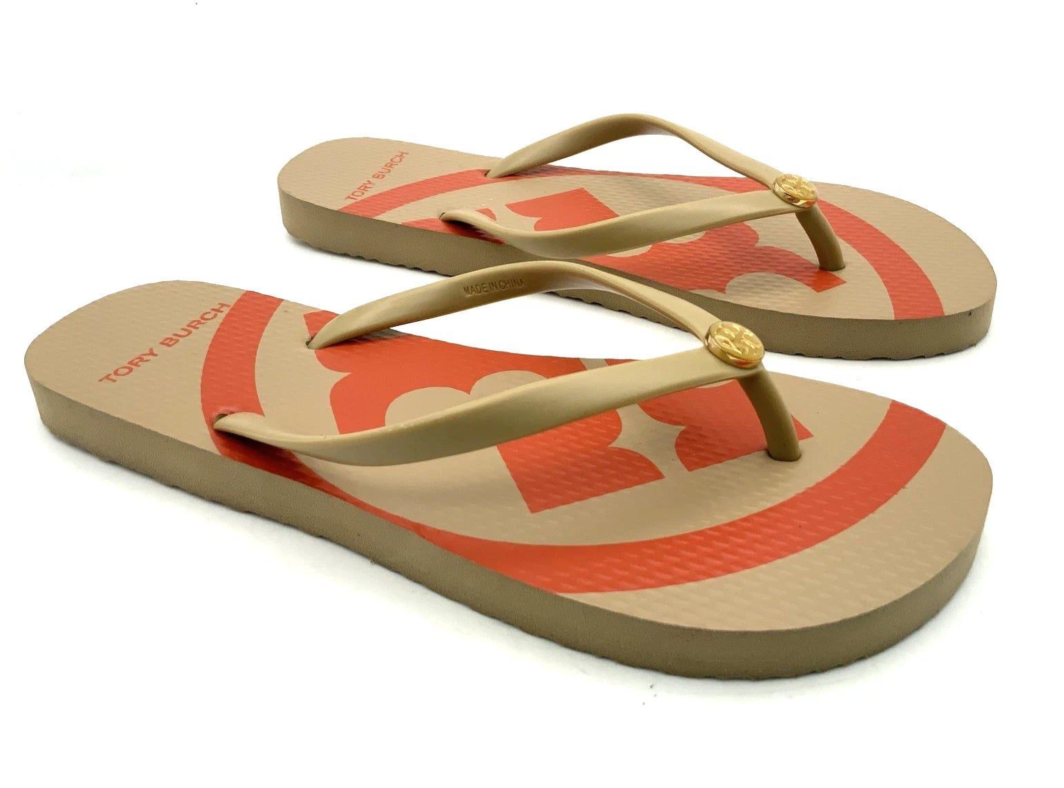 Tory Burch Reva Sandal Women's Size 8 Thong Slide Flip Flop Red-Lobster Shoe