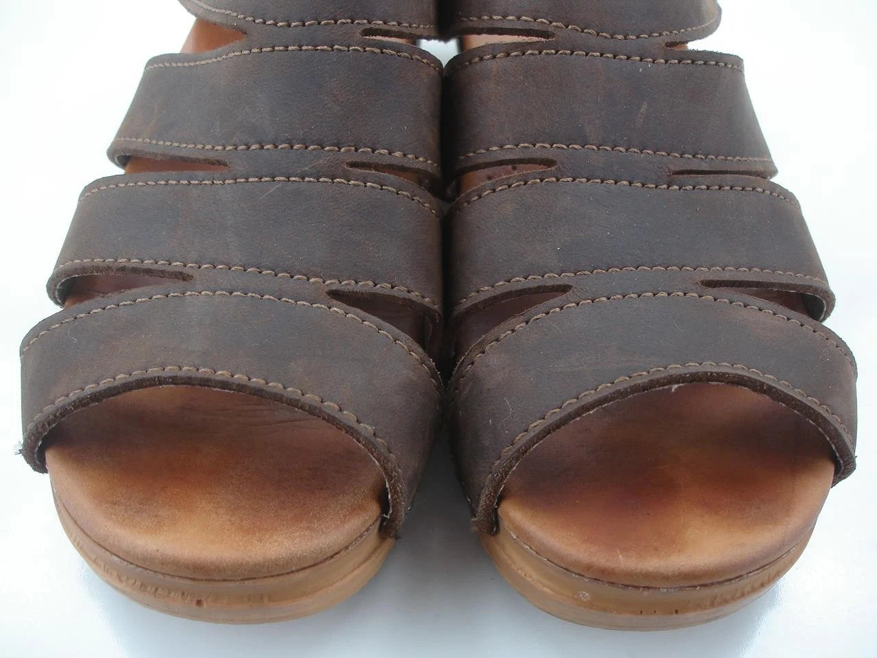 Womens 11.5 12 42 Dansko Sanita Monika Brown Leather Sandals Slide Clogs Denmark