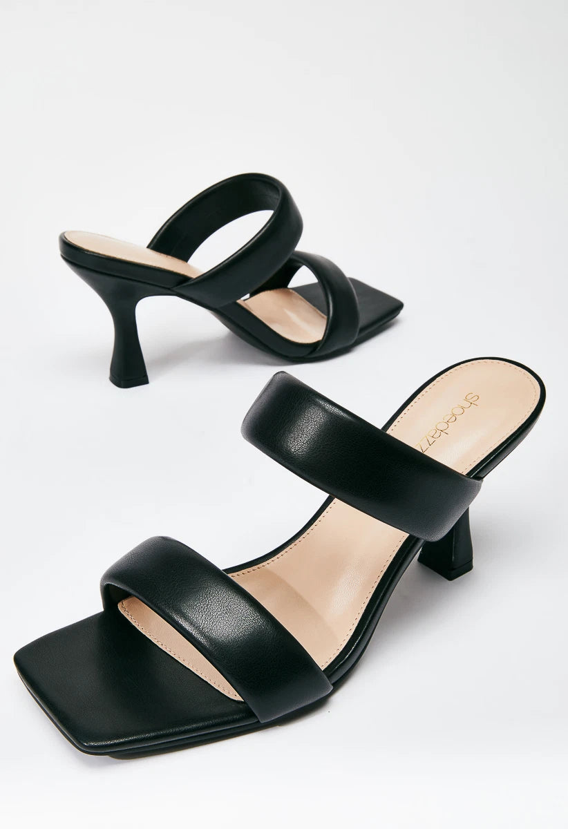 ShoeDazzle Women's Amora Heeled Sandal, Style#HD2354776, Size 7, Black Caviar