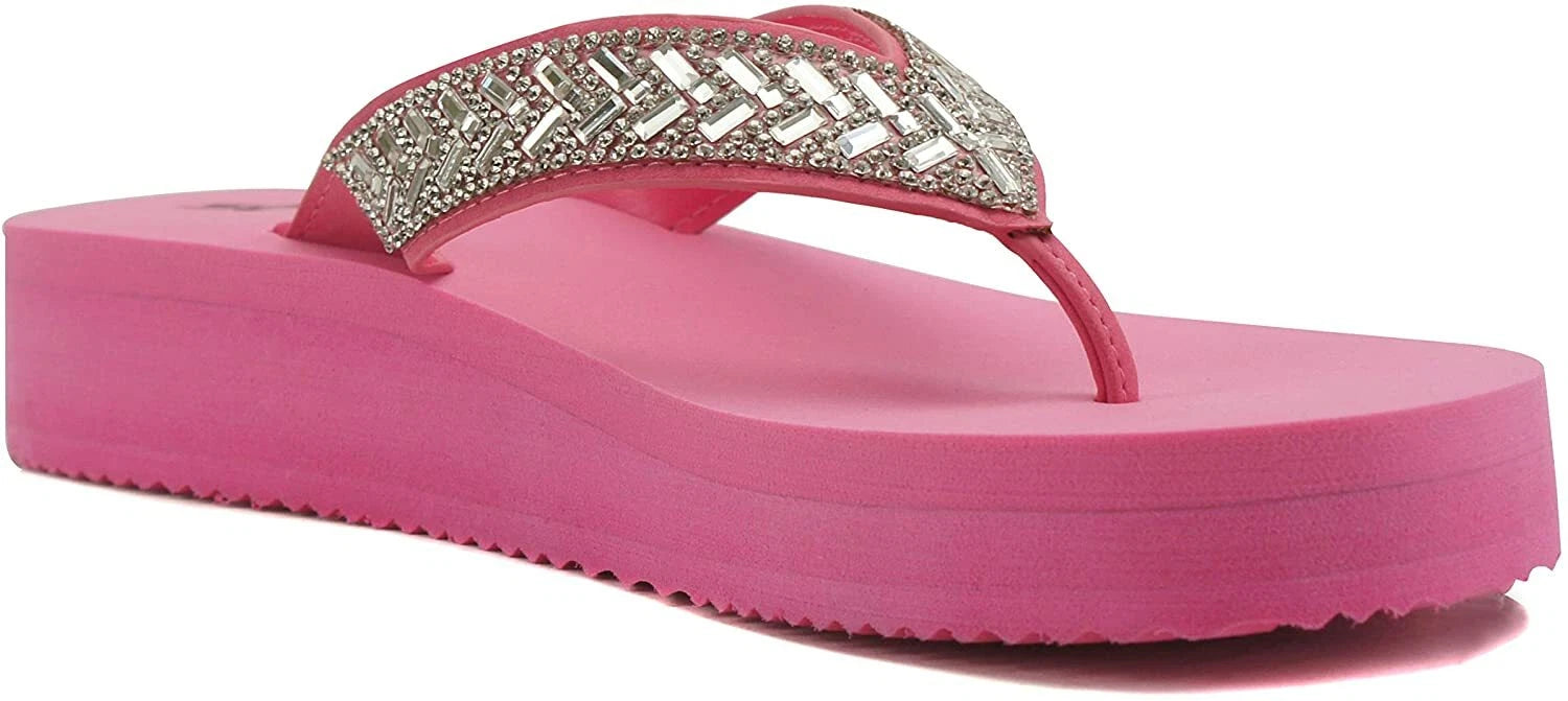 Women Flip Flop Sparkling Jewel Rhinestone Fashion Thong Sandals SODA LEROY-S