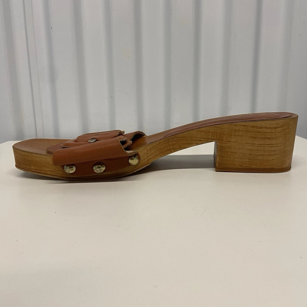 Intentionally Blank Marc Clog Canyon Wooden Heel Slip On Sandals Womens 38/8