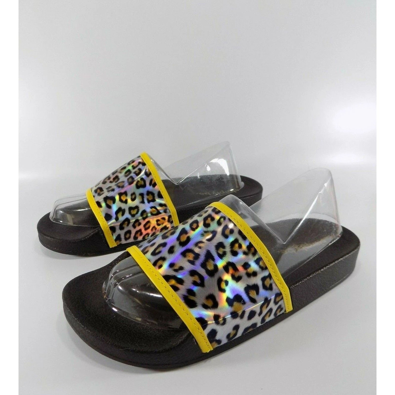 Wide Fit Sandals Flat Slide Size 5 Womens Animal Print Low Shoes Beach Holiday