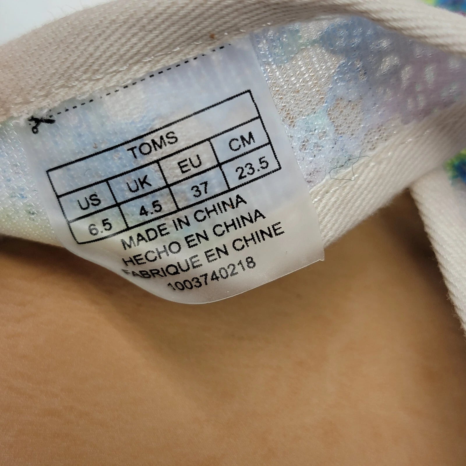 TOMS Viv white Lace Sandals Womens Size 6.5 slides fashion multicolor slip on