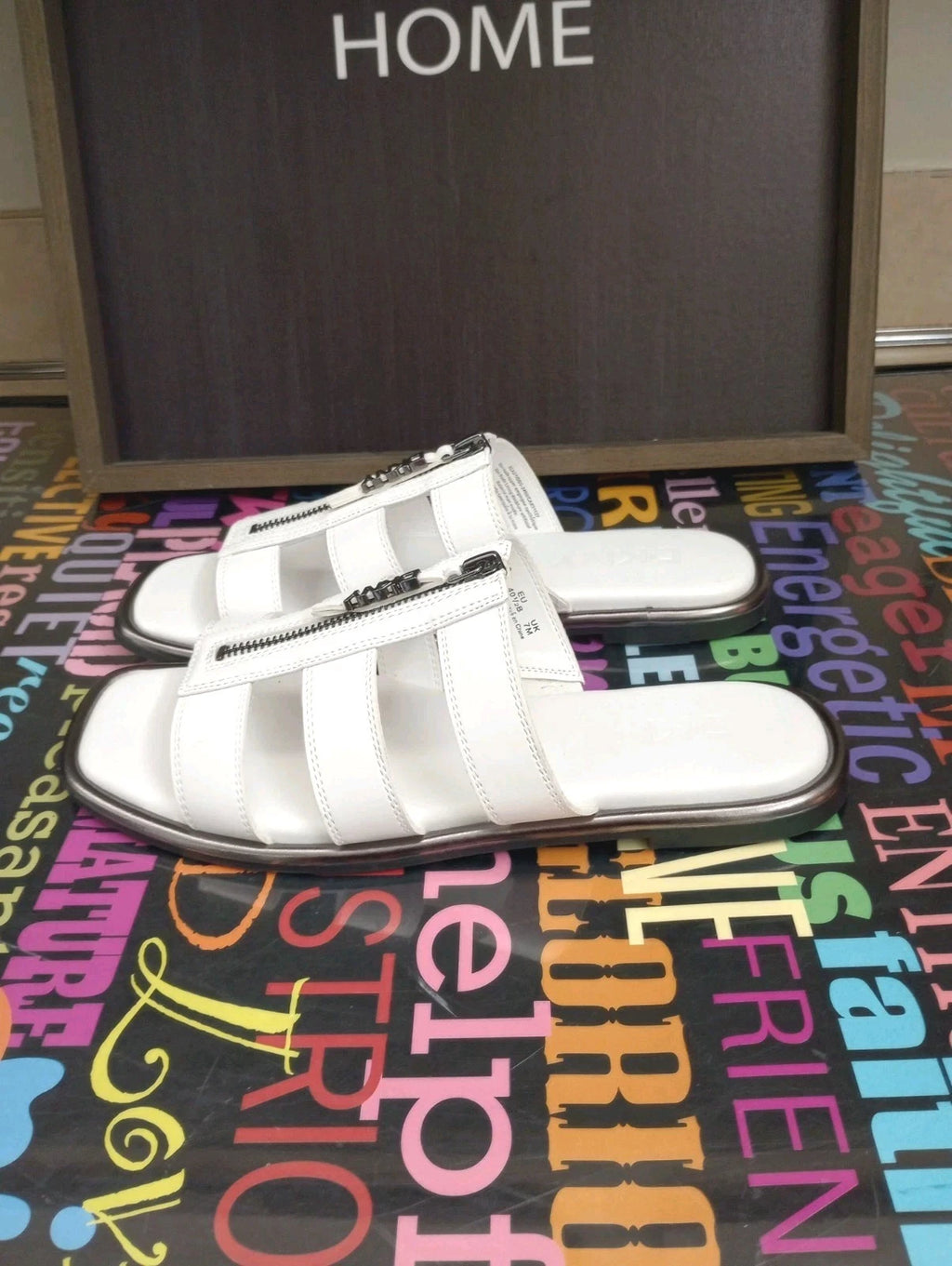Tommy Hilfiger White Zipper-top Sandals Sz9.5